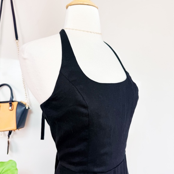 💋Reformation linen Black Backless Halter Sheath Dress size 8 - Picture 10 of 14
